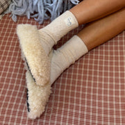 model wearing Bedtime Angel Socks