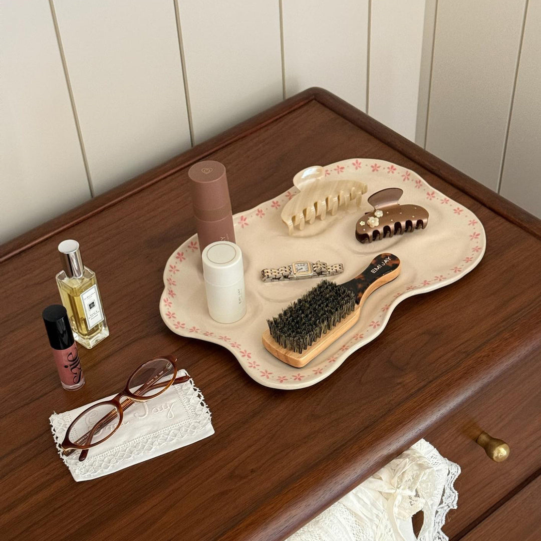 Cosa Ceramica x Emi Jay Vanity Tray in Pink Daisy