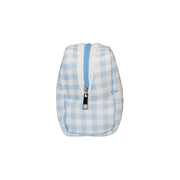 Gingham Pouch in Powder Blue side view