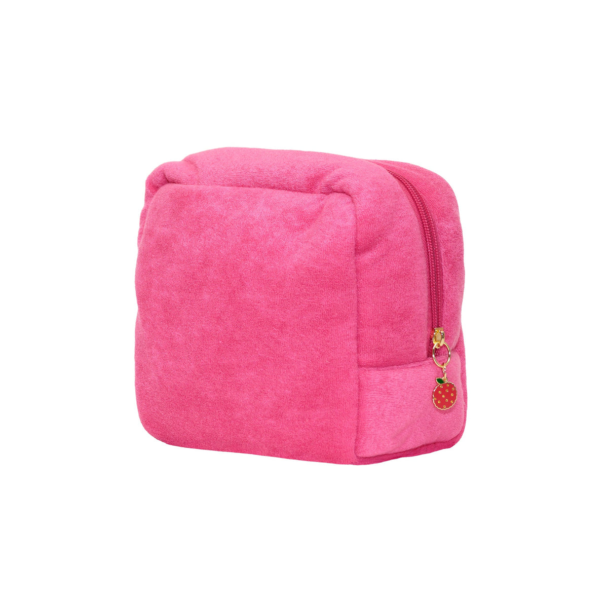 Terry Pouch in Lychee Baby zipper charm view