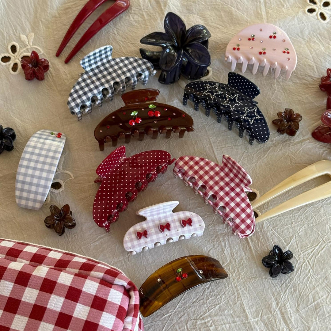 Baby Super Bloom Clip Set in Dark Cherry