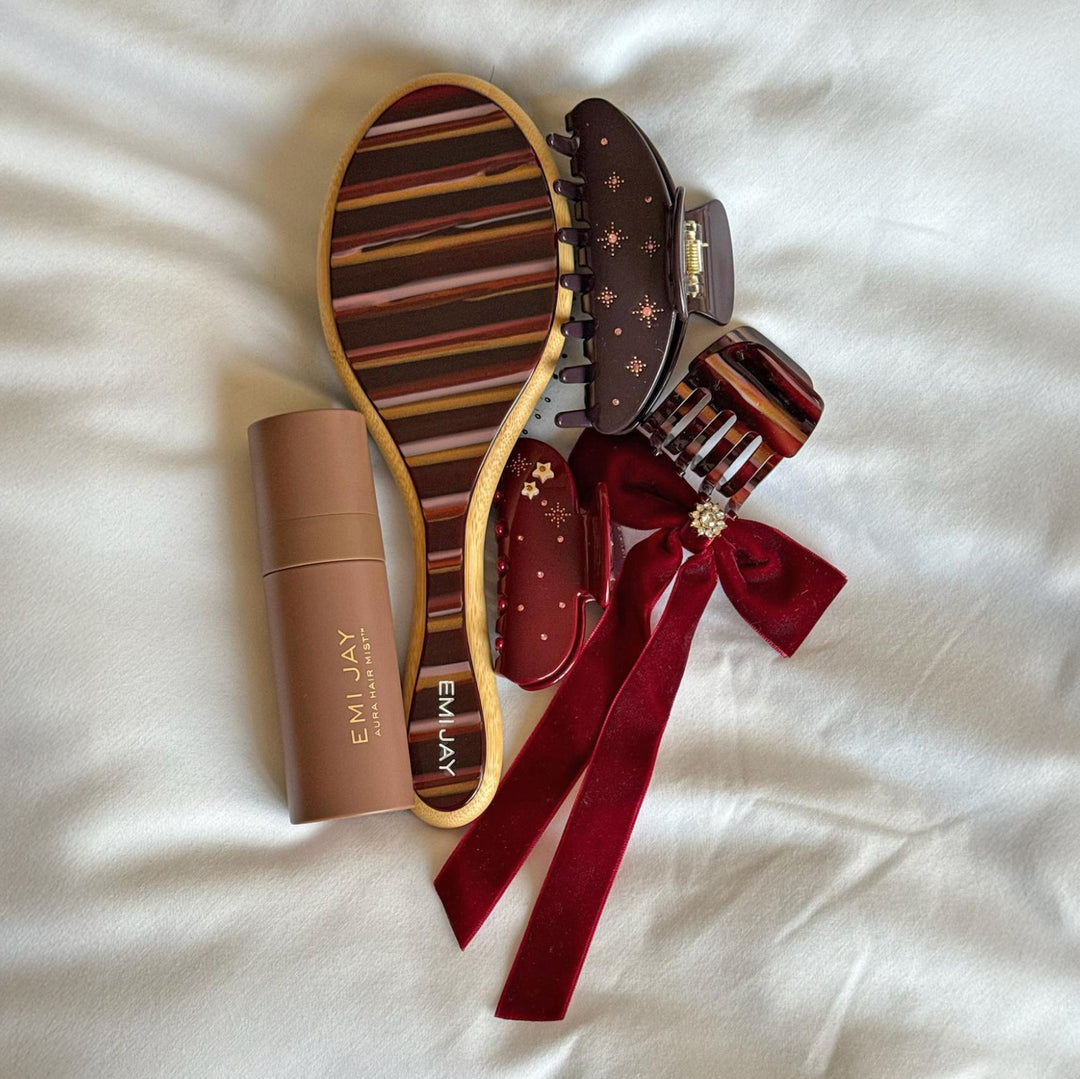 Iconic Velvet Bow Barrette Hair Clip in Cabernet