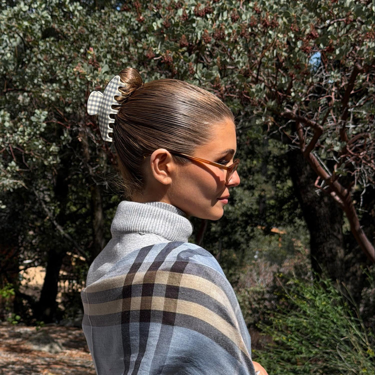 Big Effing Clip in Cozy Cloud Gingham