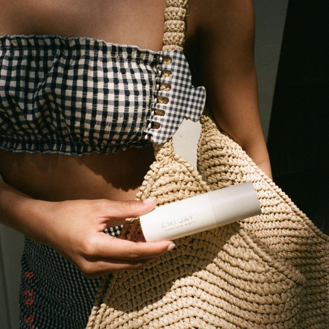 Big Effing Clip in Navy Gingham