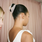 model wearing Big Effing Clip in Twilight Angel in hair