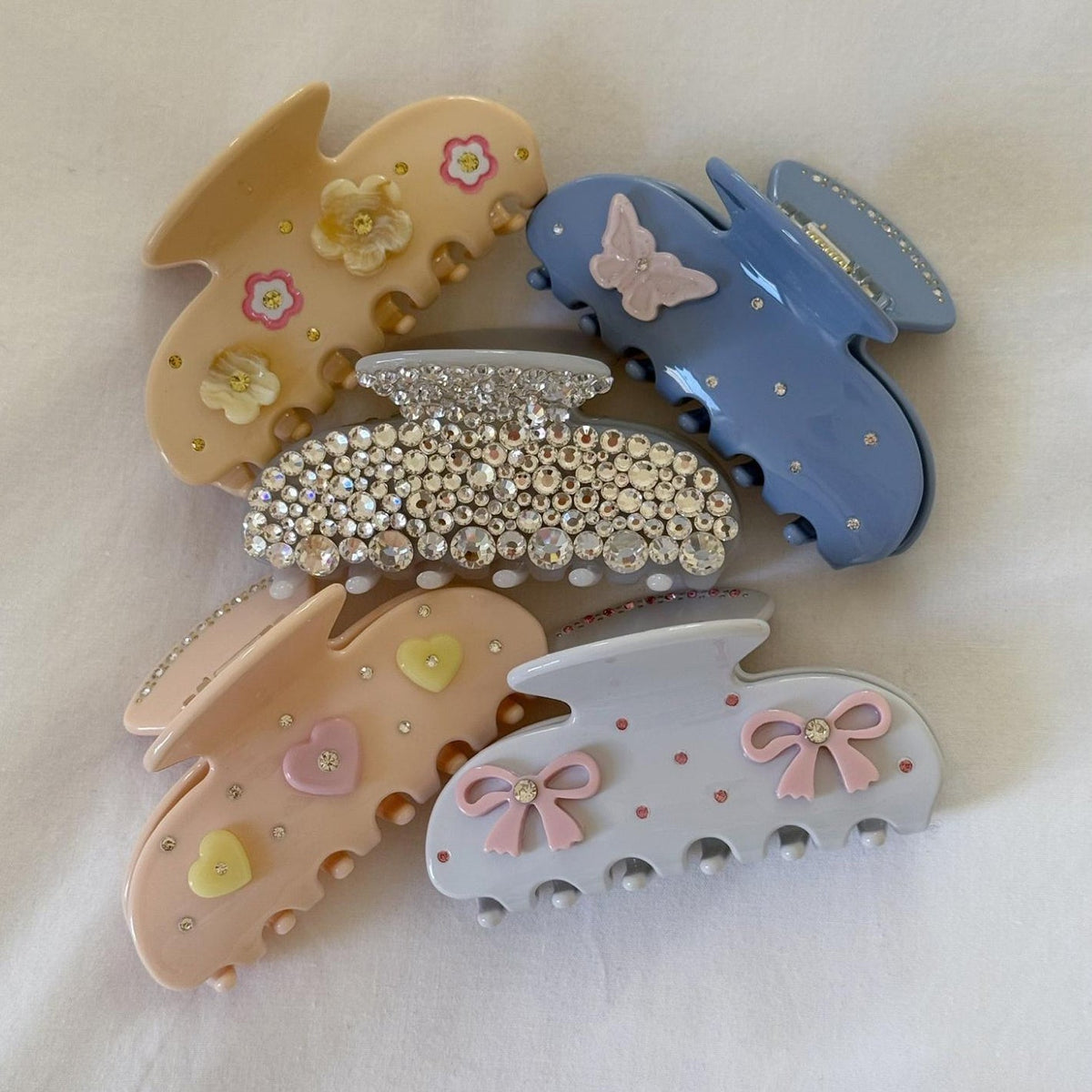 Sweetheart Hair Claw Clips in Babiest Bows, Bluebell Flutter, Chantilly Fleur, Diamond Darling, Love You More