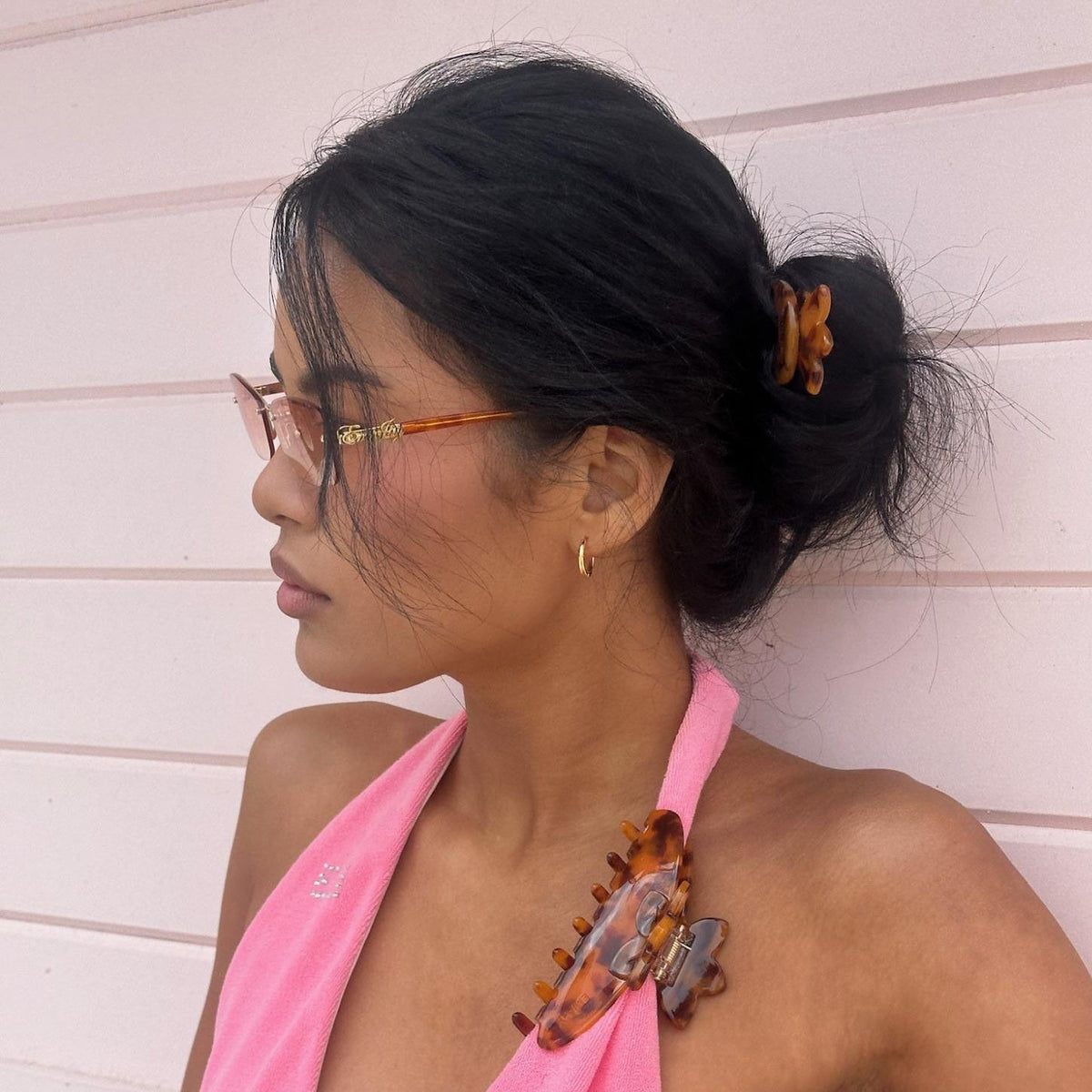 Hair Pin in Tortoise Hibiscus