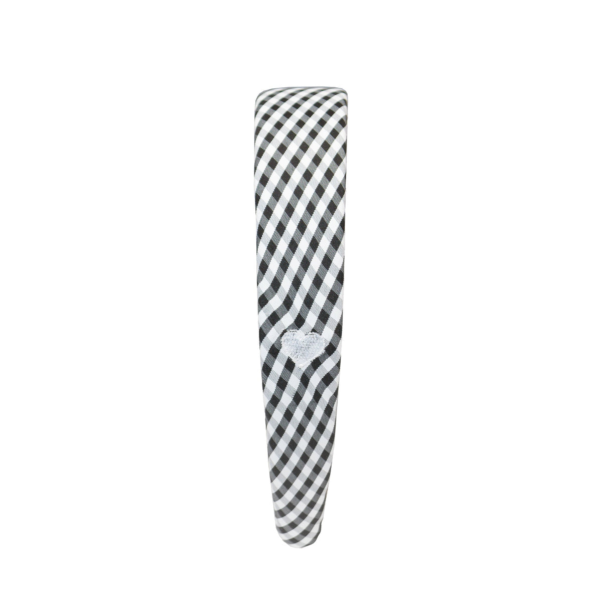 Halo Headband in Navy Gingham side view