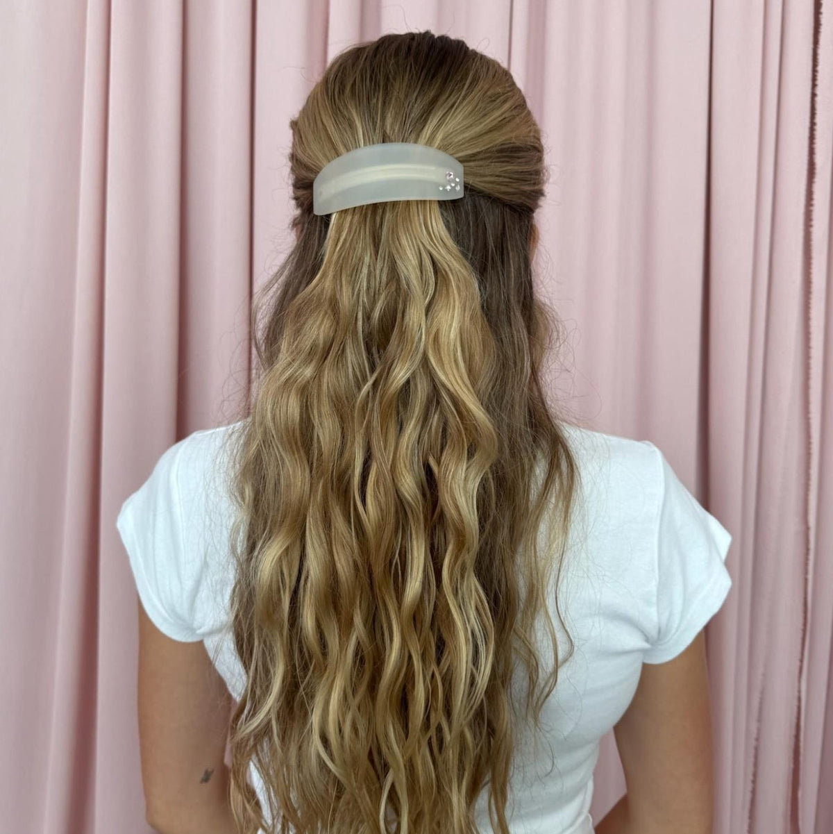 Ponytail Barrette in Grey Smoke