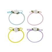 Ponytail Holder Set of 4 in Baby Rosette