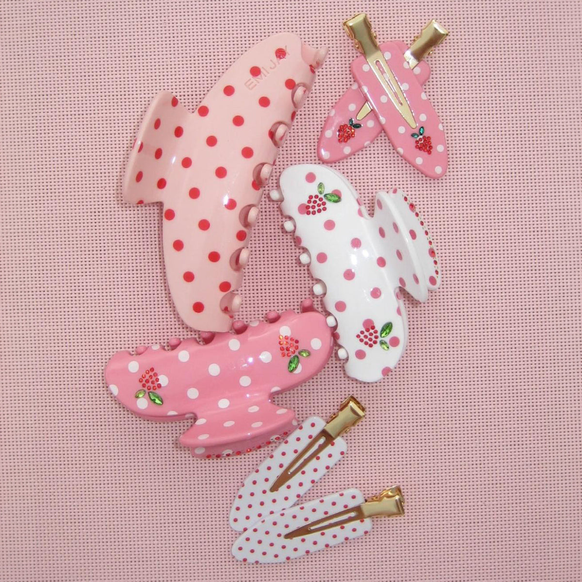 Popstar Clips in Sweet Berry Dot