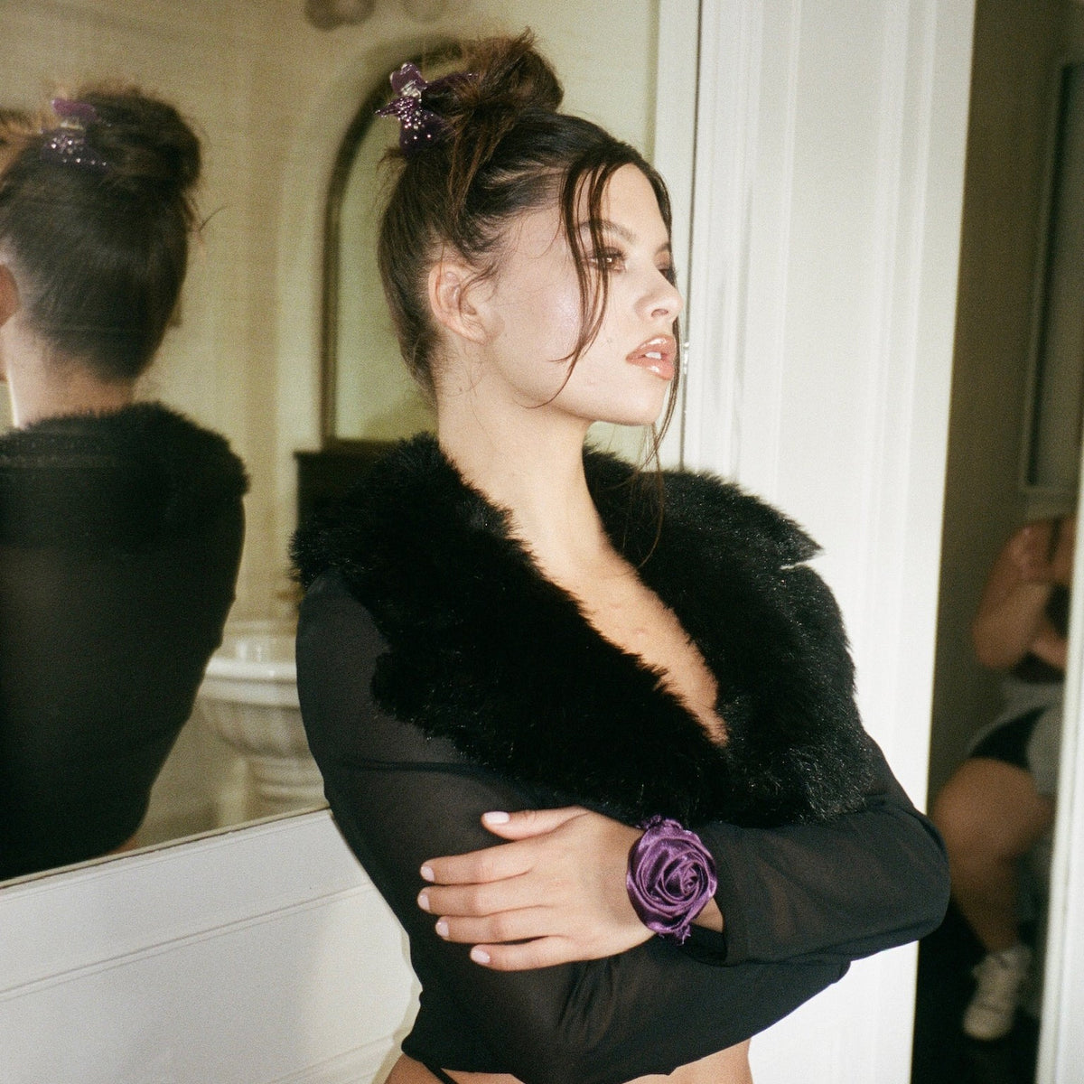 Rosette Scrunchie in Violet