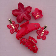assorted beach club red hair clips