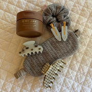 Sweet Dreams Eye Mask in Heather Cloud Knit with assorted hair care and accessories