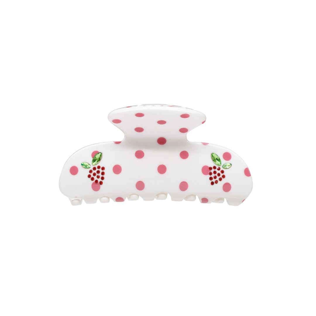 Sweetheart Clip in Coconut Berry Dot